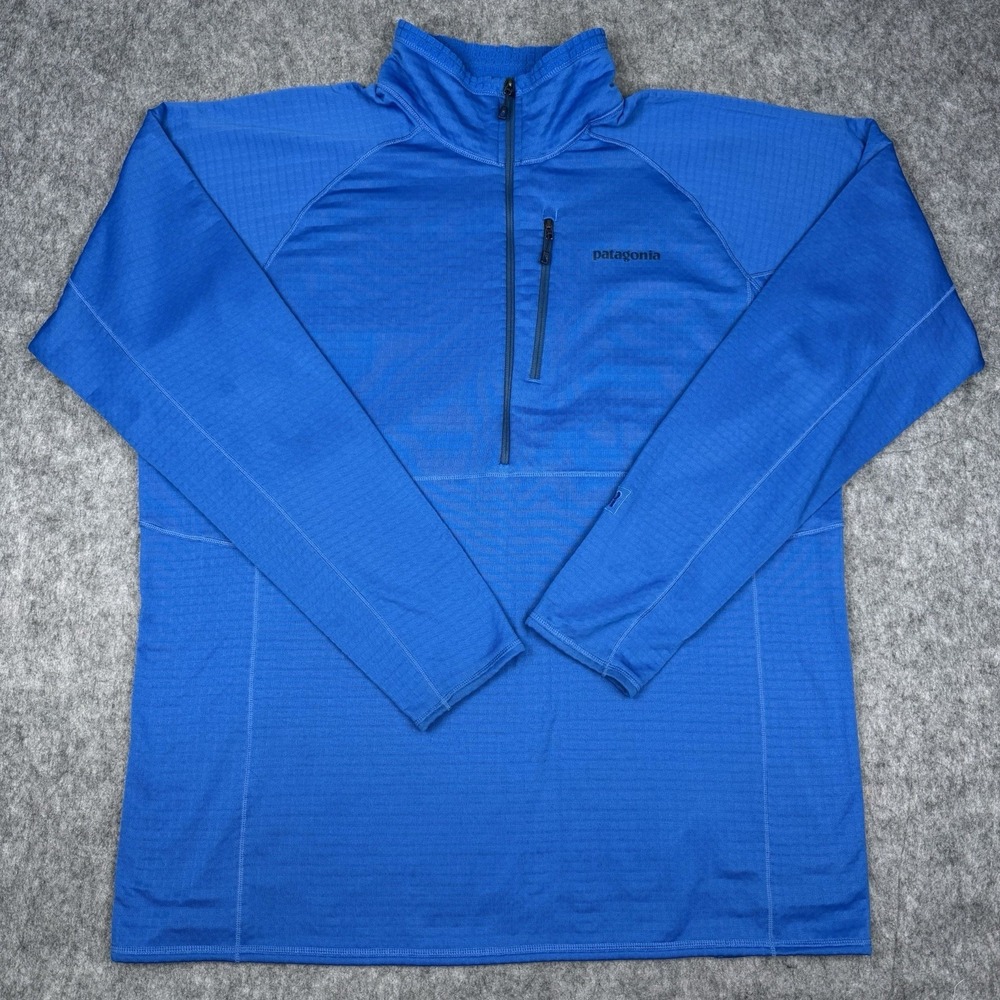 Patagonia R1 Jacket Mens 2XL Blue 1/2 Half Zip Pullover Polartec Fleece Outdoor